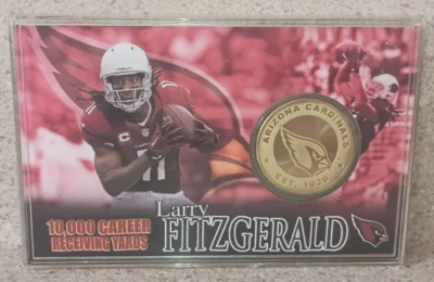 Medallón acuñado Larry Fitzgerald Highland Mint 39 mm limitado a 5000 moneda de la NFL Foto 1 de 3