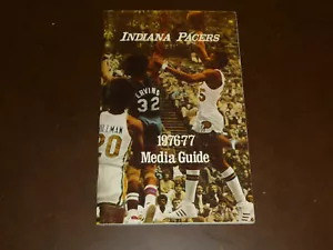 1976 1977 INDIANA PACERS NBA BASKETBALL MEDIA GUIDE BILLY KNIGHT VS DR J COVER - Picture 1 of 1