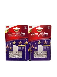 3M Command verstellbar, 10 Haken 20 Streifen, neu positioniert, hält 1 Pfund Posten (2) NEU - Bild 1 von 6