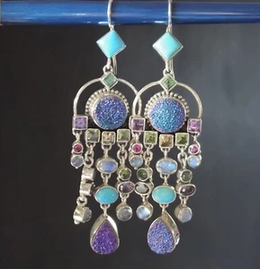 NICKY BUTLER LIMITED EDITION RAJ COLLECTION 925 Sterling Silver NB Earrings - Picture 1 of 21