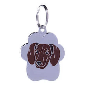 Dachshund Miniature dog tag/ID tag/collar tag. Laser printed details. Petitamis - Picture 1 of 5