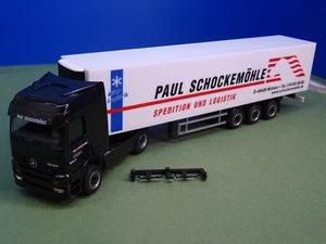 Herpa MB Kühlkoffersattelzug Paul Schockemöhle H0 1:87 sehr guter Zustand H588 - Picture 1 of 5