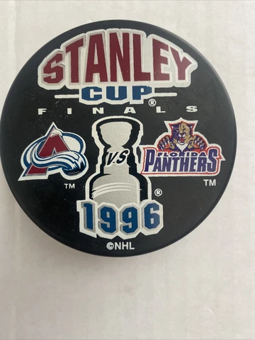 1996 Stanley Cup Finals Puck Colorado Avalanche vs. Florida Panthers NHL Hockey Cover