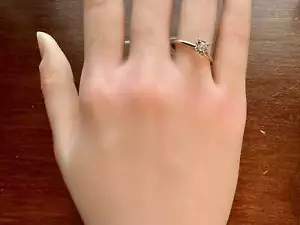 Vintage 14k Yellow Gold Round Diamond Solitaire Engagement Ring Sz 8 - 8.25 - Picture 1 of 6
