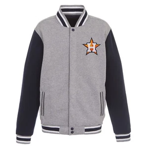 Chaqueta polar reversible a presión completa MLB Houston Astros diseño JH 2 logotipos delanteros - Imagen 1 de 5