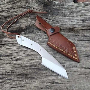 7.5 Inches Handmade D2 Steel Blade Kiridashi Knife Blank Blade With Sheath - Picture 1 of 9