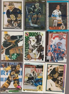 LOTE DE 32 CARTAS DE HOCKEY ANDY MOOG TODAS DIFERENTES BRUINS STARS BRITISH COLUMBIA - Imagen 1 de 4