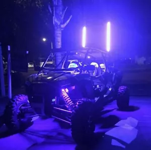 Pair of 2FT RGB Brightest Spiral LED Strips Whip Lights Twist Tube Bluetooth APP - Picture 1 of 11