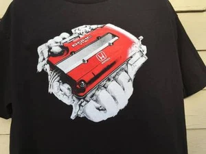 T-shirt motori honda integra civic acura serie b jdm dohc vtec copri valvola rossa - Foto 1 di 4