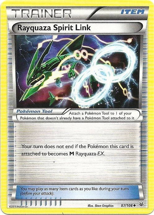4x RAYQUAZA SPIRIT LINK 87/108- XY Roaring Skies- Uncommon Pokemon Card NM/MINT - Image 1 of 1