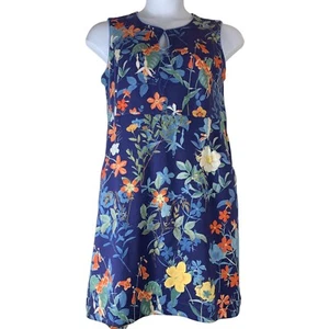 Abito Lands End taglia 14 Petite blu stampa floreale senza maniche donna - Foto 1 di 3