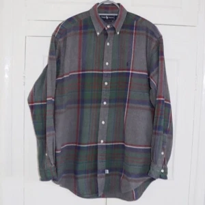 Vintage Ralph Lauren Check Flannel Shirt Size Medium Mens Very Loose Fits Large - Picture 1 of 7