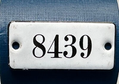 Número 8439 Números de casa esmaltados vintage hechos en Europa habitación hotel ENVÍO GRATUITO Foto 1 de 2