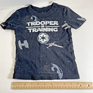 Star Wars Black T-Shirt Disney Trooper In Training Kids Size 4 LucasFilm - Picture 1 of 7