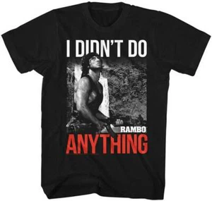 Rambo First Blood I Didn't Do Anything Men's T Shirt 80's Movie Merch - Picture 1 of 3
