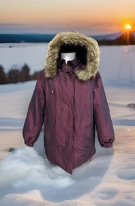 London Harbor toller lila Damen Wintermantel Full Zip Jacke mit Kapuze Gr. M - Bild 1 von 11