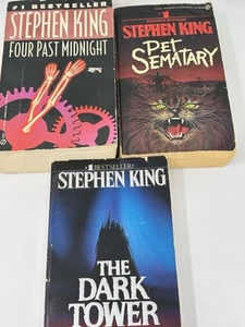 Lot Of 3 Stephen King books The Dark Tower, Four Past Midnight, Pet Semetery PB - Picture 1 of 23