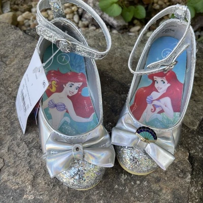 Toddler Girls' Disney Princess Ballet Flats Silver - SIZE 7 - Image 1 of 4