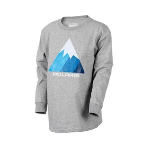 Polaris Youth Peak Graphic Long Sleeve Tee, Heather Gray - Picture 1 of 1