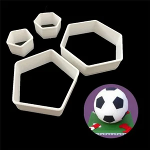 4x Sugarcraft Football Fondant Mold Cookie Cutter Cake Decor Tools Bakeware LX - Picture 1 of 8