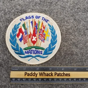 Vintage Flags Of The Nations Patch 70s 80s AC2 - Picture 1 of 2