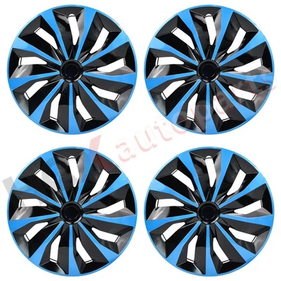 4 piezas cubiertas de rueda de 16" tapacubos a presión de llanta completa para llantas R16/ruedas de acero azul Foto 1 de 4