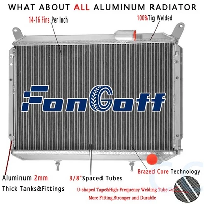 3-Row Aluminum Radiator Fit 1984 1985 1986 1987 1988 Nissan 300ZX Z31,VG30 CC762 - Image 1 of 4