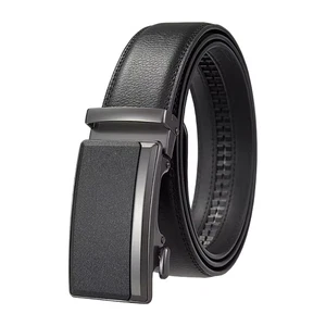 Mens Ratchet Leather Belt | Automatic Sliding Buckle Durable & Adjustable Q75 - Picture 1 of 14