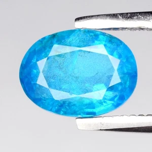 π 1.05ct 7x5.2mm Oval Natural Blue Apatite - Unheated, Madagascar Gemstone - Picture 1 of 4