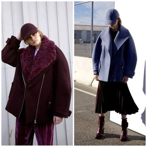 Dion Lee Wool Coat In Burgundy Size SM - Picture 1 of 21