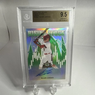 2020 Leaf Valiant Rising Stock Blaze Jordan Green /99 - Jersey Number - BGS 9.5 - Image 1 of 2