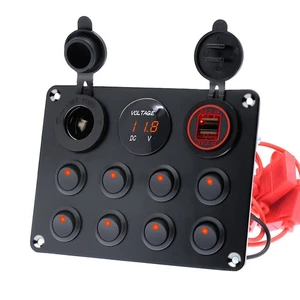 Interruptor basculante LED rojo RV barco coche barco 8 velocidades interruptor disyuntores - Imagen 1 de 9