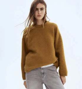 Neu mit Etikett H&M Premium Selection Oversize-Pullover aus Mohair-Mischung. Senf. S. Ausverkauft - Bild 1 von 8