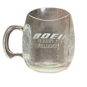 Boeing Vintage robuste durchsichtige Kunststoff Kaffeetasse Becher - Bild 1 von 3