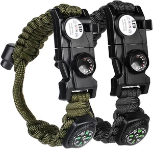 Braccialetto Paracord Sopravvivenza Kit, Bracciale Sopravvivenza, Braccialetto S - Foto 1 di 12