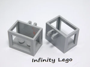 2 LEGO Light Grey Basket 3x2x2 with Locking Hinge Cherry Picker Lift 51858 53030 - Picture 1 of 3