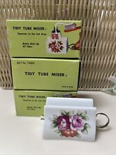 VTG NEW Tidy Tube Miser Porcelain Toothpaste Holder/Dispenser - Floral