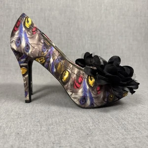 Dolce By Mojo Moxy Size 8.5 Open Toe Peacock Multicolor High Heels Sexy - Picture 1 of 9