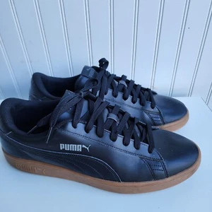 Puma Men's Smash V2 365215-12 Black Tan Leather Classic Sneaker Shoes Size 13 - Picture 1 of 9