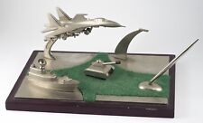 Vintage Soviet Desktop Military Model Composition With Su 27 or Mig 29 Plane