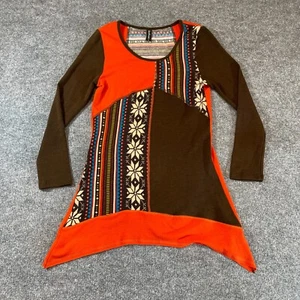 Sacred Threads Sweater Dress Womens Small Brown Knit Long Sleeve Casual S - Picture 1 of 12