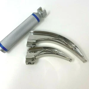 LARYNGOSCOPE  HANDLE,  MACINTOSH BLADES  INTUBATION ANESTHESIA PARTS  - Picture 1 of 17