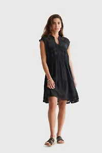 Lucky Brand Damen Kleid mit Häkelspitze (tiefschwarz, X-Small) - Bild 1 von 6