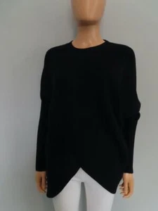 Stella McCartney Black Wool Ribbed Knit Asymmetrical Tunic Sweater 42/US 6 - Picture 1 of 9