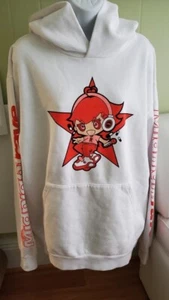 Midnight Rave Mens Oversized Hoodie White .Size L. 100% cotton - Picture 1 of 7