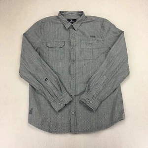 Buffalo David Bitton Button Up Shirt Long Sleeve Gray Polkadot Size Large - Picture 1 of 19