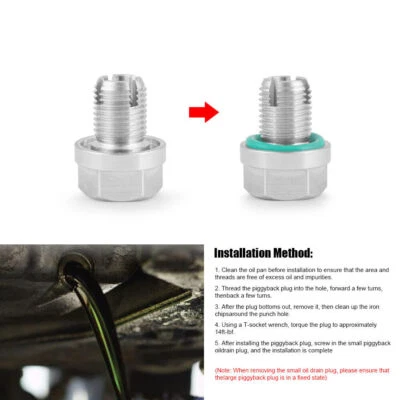M18.1*1.5 Stainless Steel Oil Drain Plug Oil Pan Thread Repair Kit with O-Ring - image 1 of 4