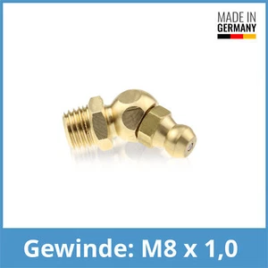 DIN 71412 B (H2) M8 x 1,0 Messing Kegelschmiernippel Schmiernippel - Picture 1 of 1