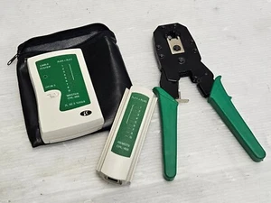 Ethernet Cables Tester RJ-45 + Cable Crimper Tool, Set For Networking Technician - Picture 1 of 3