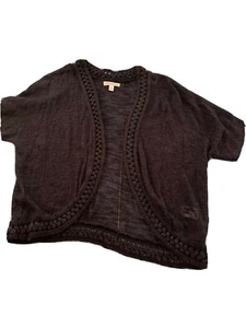 Girl's Navy Blue Large Croft & barrow Classic Sweater Dressy Coverup Vest Shrug - Picture 1 of 8